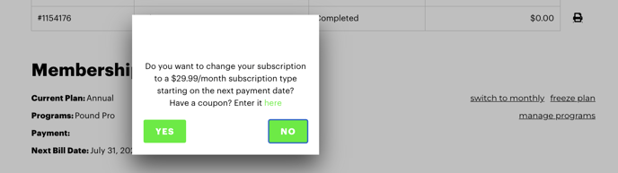 Label switch subscription example - Confirm changes